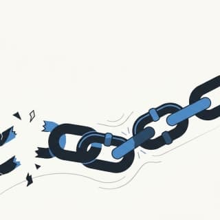 A split visual: one mnemonic represented as a brittle paper chain snapping apart, the other as an interlocking anchor chain…