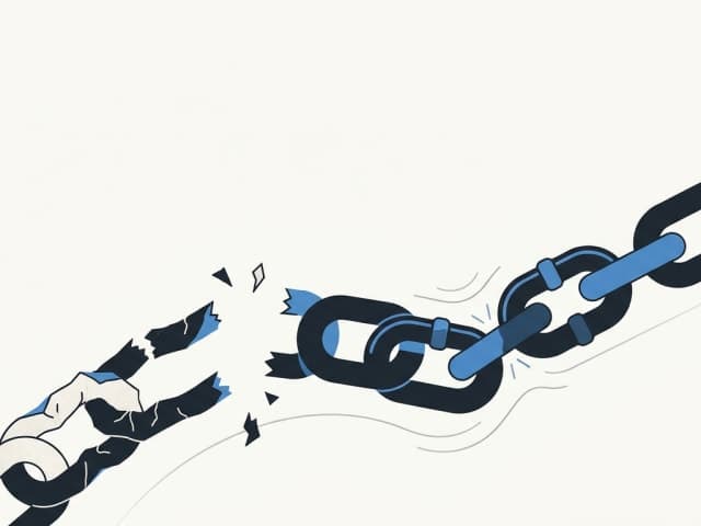A split visual: one mnemonic represented as a brittle paper chain snapping apart, the other as an interlocking anchor chain…