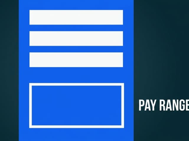 A job posting card with filled heading lines above one conspicuously empty field labelled pay range