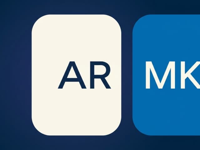 Two equal panels side by side, the left labelled AR and the right labelled MK