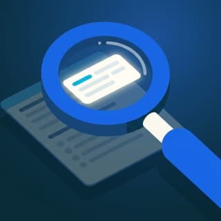 A single FNP practice question card magnified under a loupe, with one highlighted vignette detail glowing while surrounding…